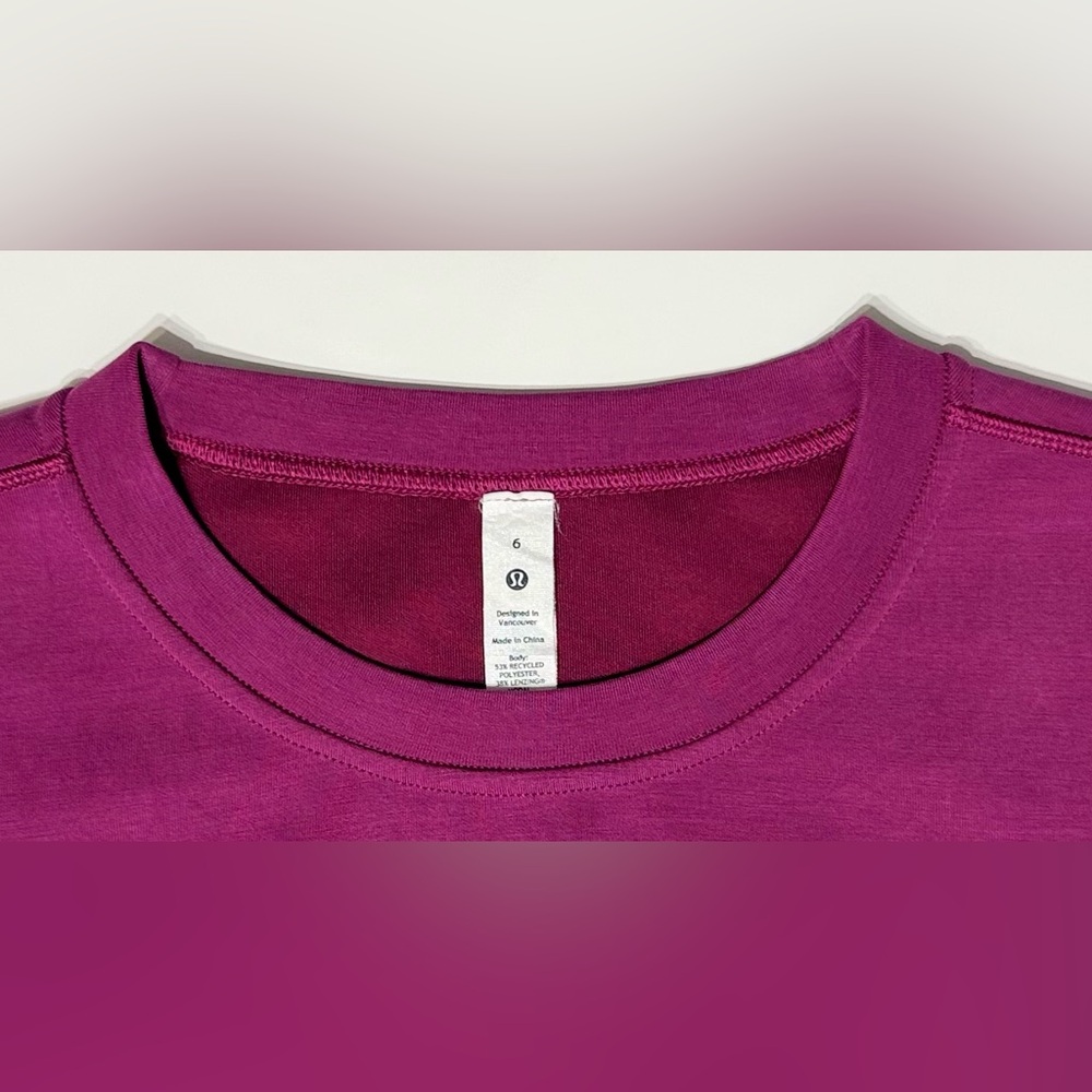 Lululemon Magenta Purple Softstreme Gathered Tee - 6 - Picture 3 of 10